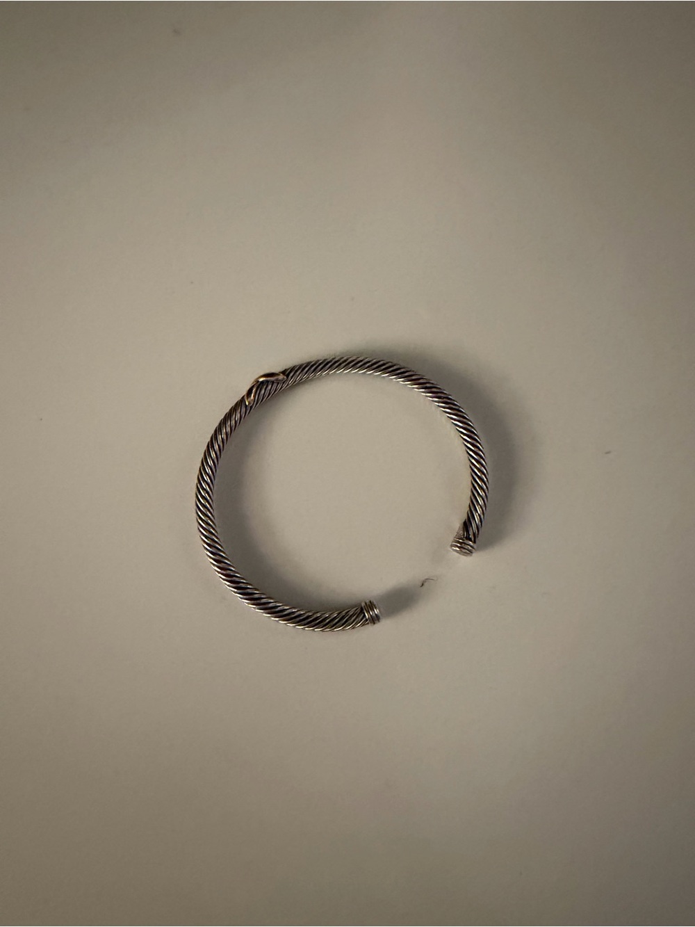 David Yurman Sterling Silver Cable Cuff Bracelet X Crossover Hinged Bangle - Picture 3 of 6